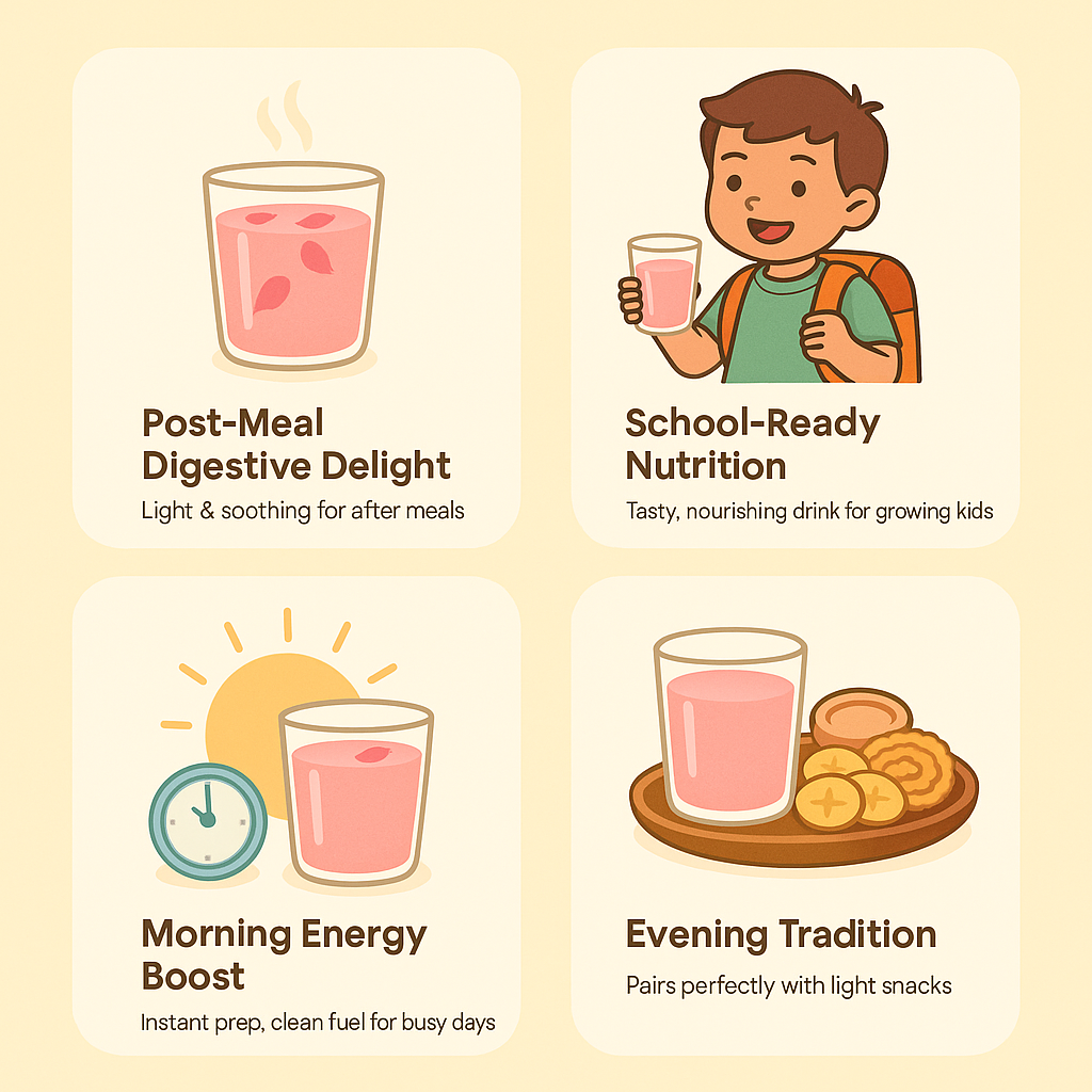 Refreshing rose drink highlighting cooling and wellness benefits