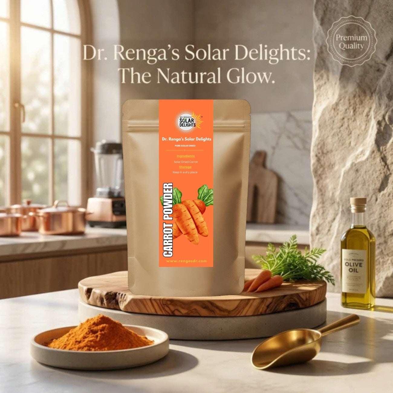 Carrot Powder │100g - Dr. Renga's Solar Delights