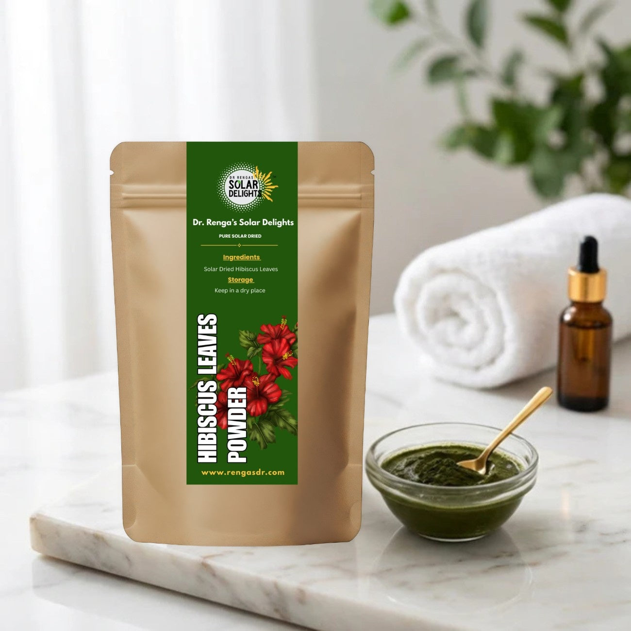 Hibiscus Leaves Powder │100g - Dr. Renga's Solar Delights