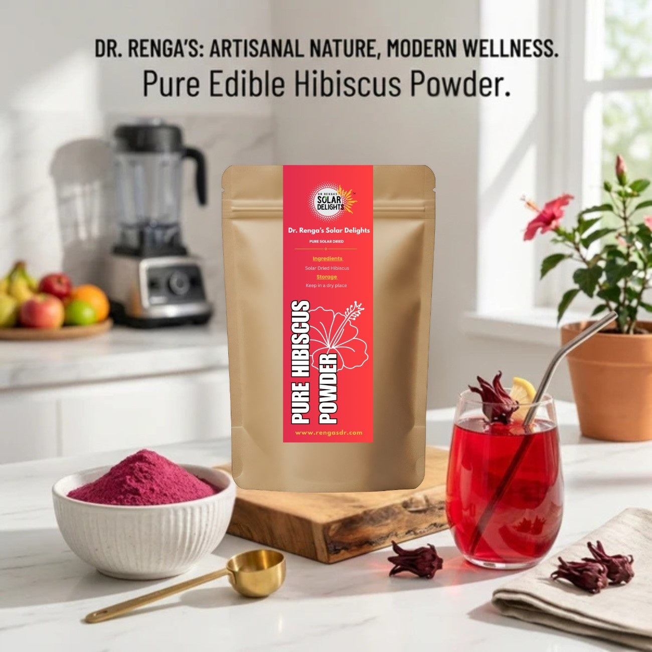 Hibiscus Powder│50g - Dr. Renga's Solar Delights
