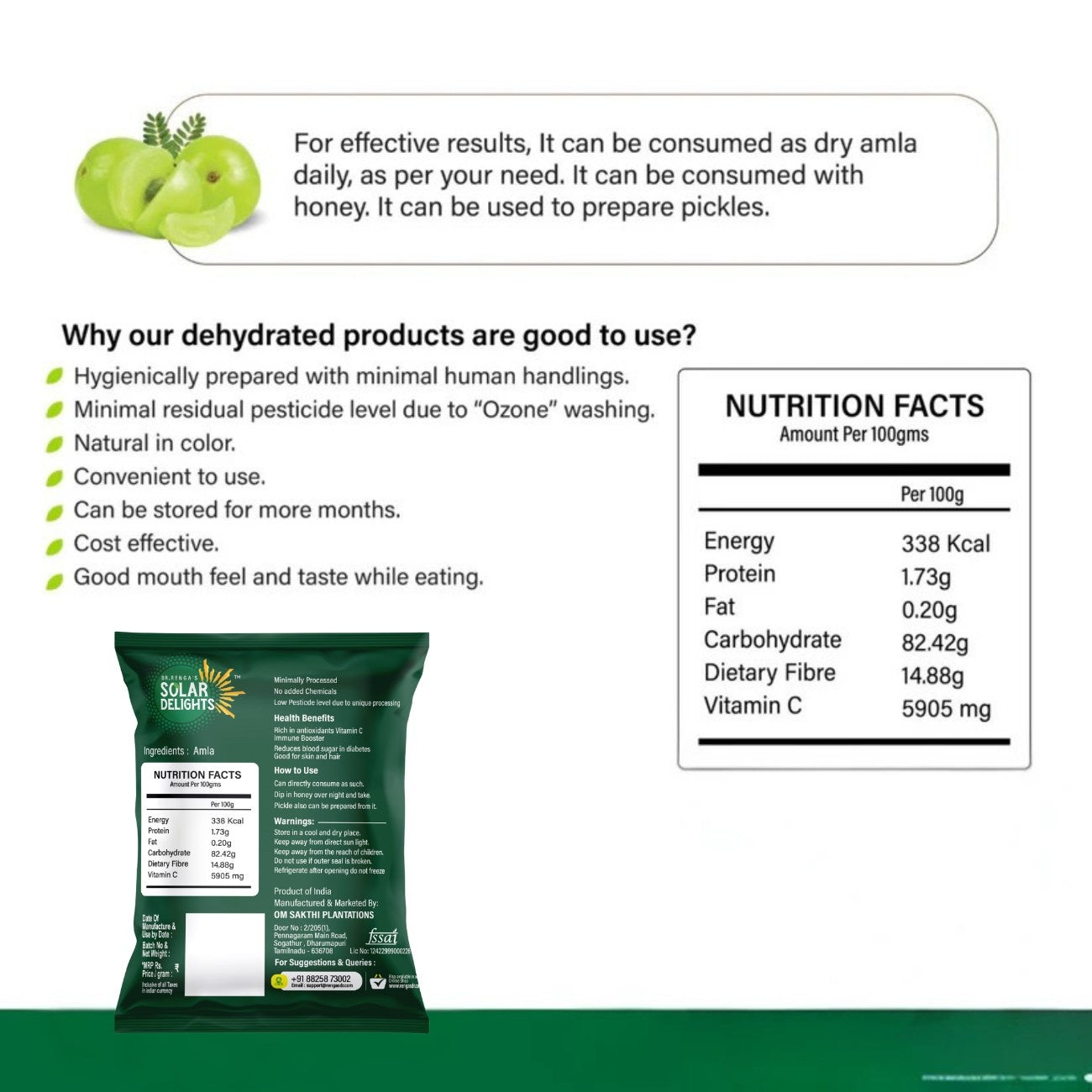 Finely processed amla fruit dried for kitchen use