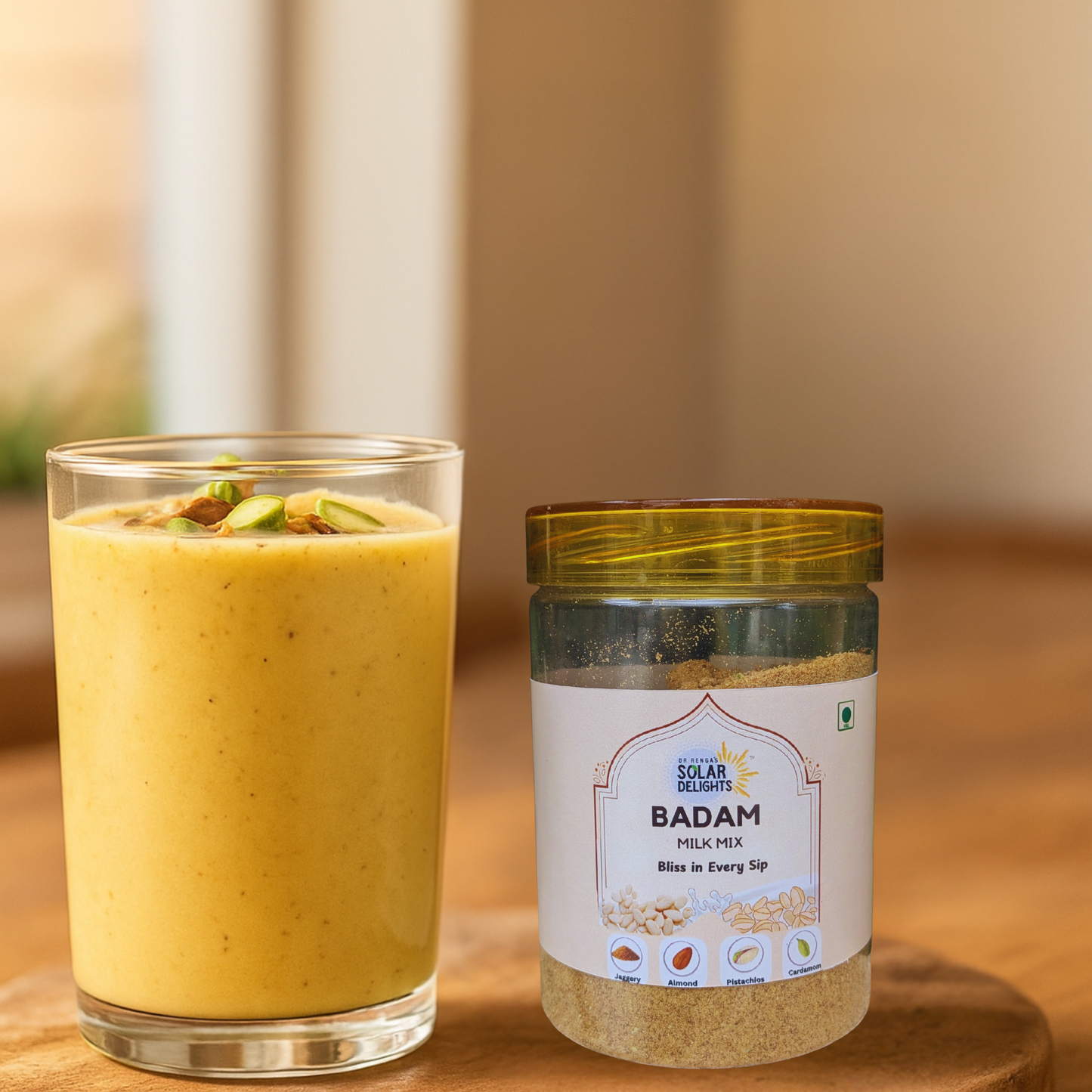 Badam pista milk powder – premium almond and pistachio milk drink mix for health and taste.