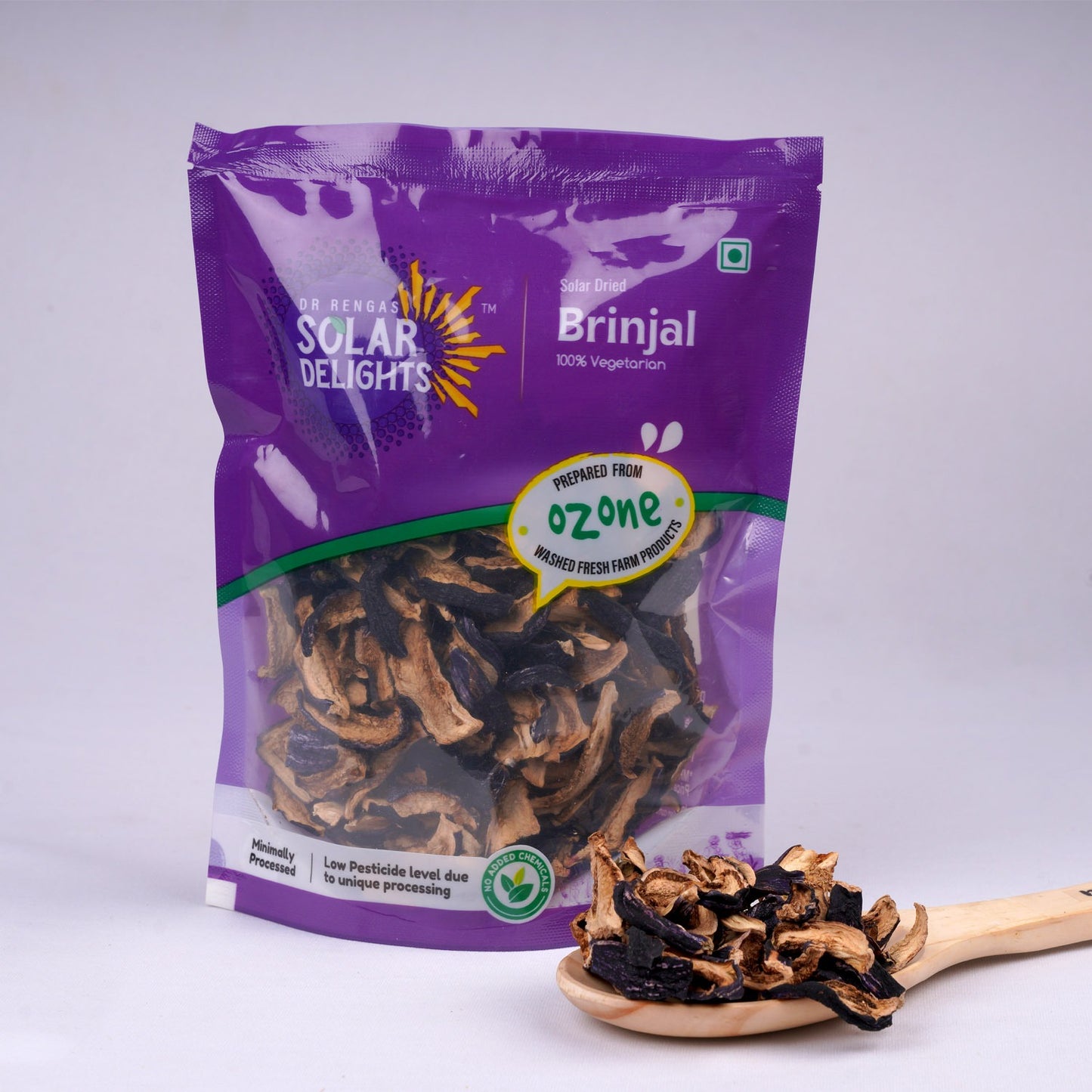 Dr. Renga’s Solar Delights – Solar Dried Brinjal- 100 g| Natural & Nutrient-Rich Veggie