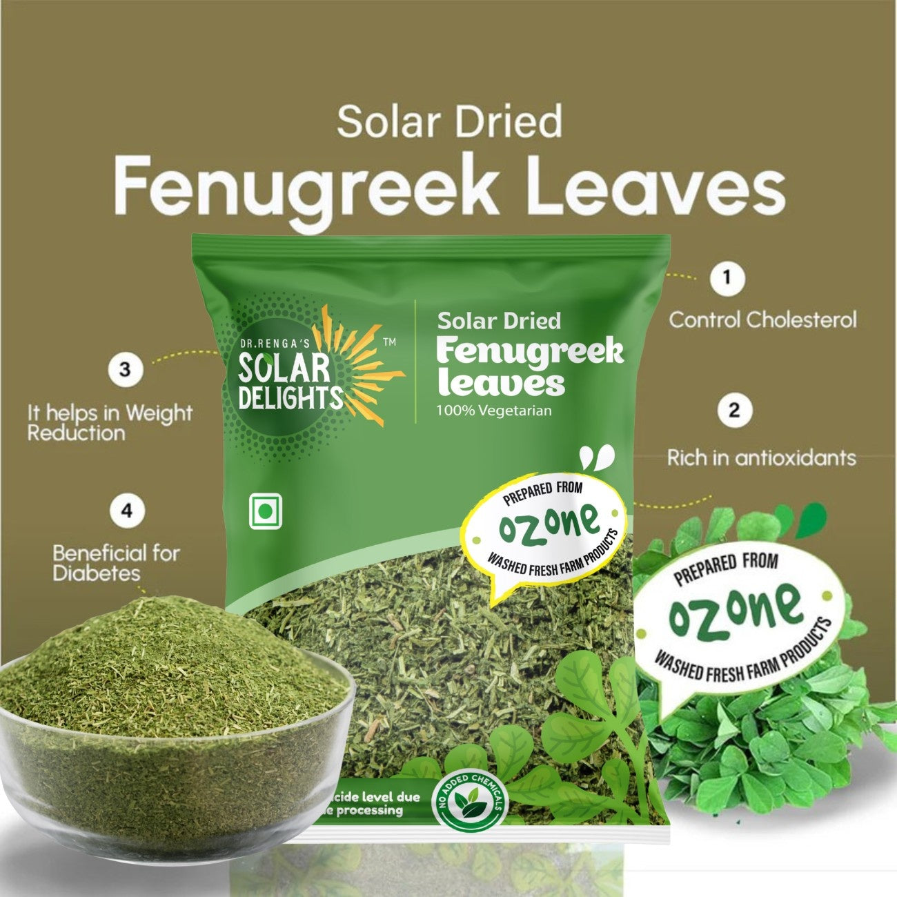 Naturally processed fenugreek dried product for kitchen use