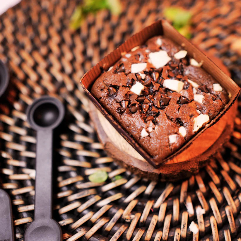 Triple chocolate brownies as healthy birthday celebration gift – eggless, no refined oil by Dr. Renga's