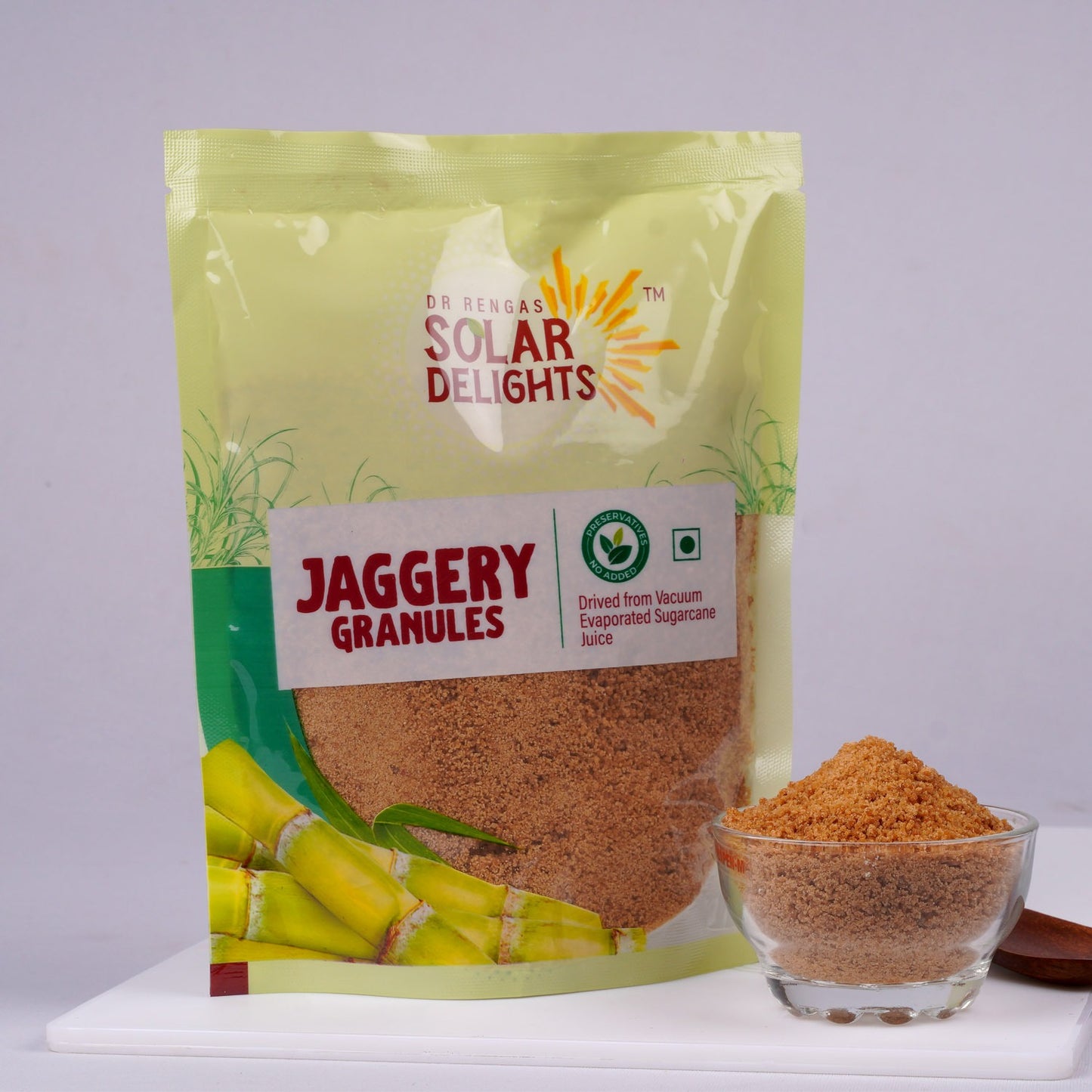 Dr. Renga’s Solar Delights – Vacuum Evaporated Jaggery -400 g | Natural & Nutrient-Rich Sweetener
