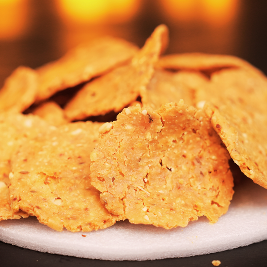 Crispy nippattu rice crackers with no refined oil, no vanaspathi – healthy traditional snack by Dr. Renga's Solar Delights