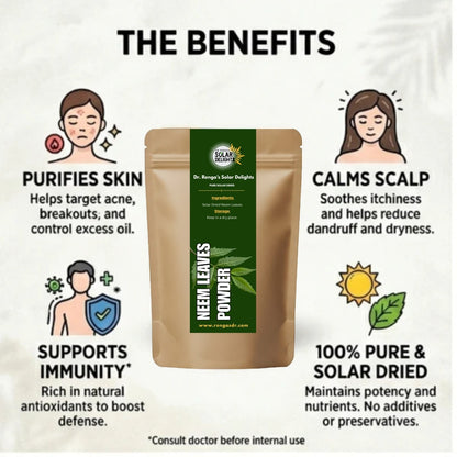 Neem Leaves Powder│100g - Dr. Renga's Solar Delights