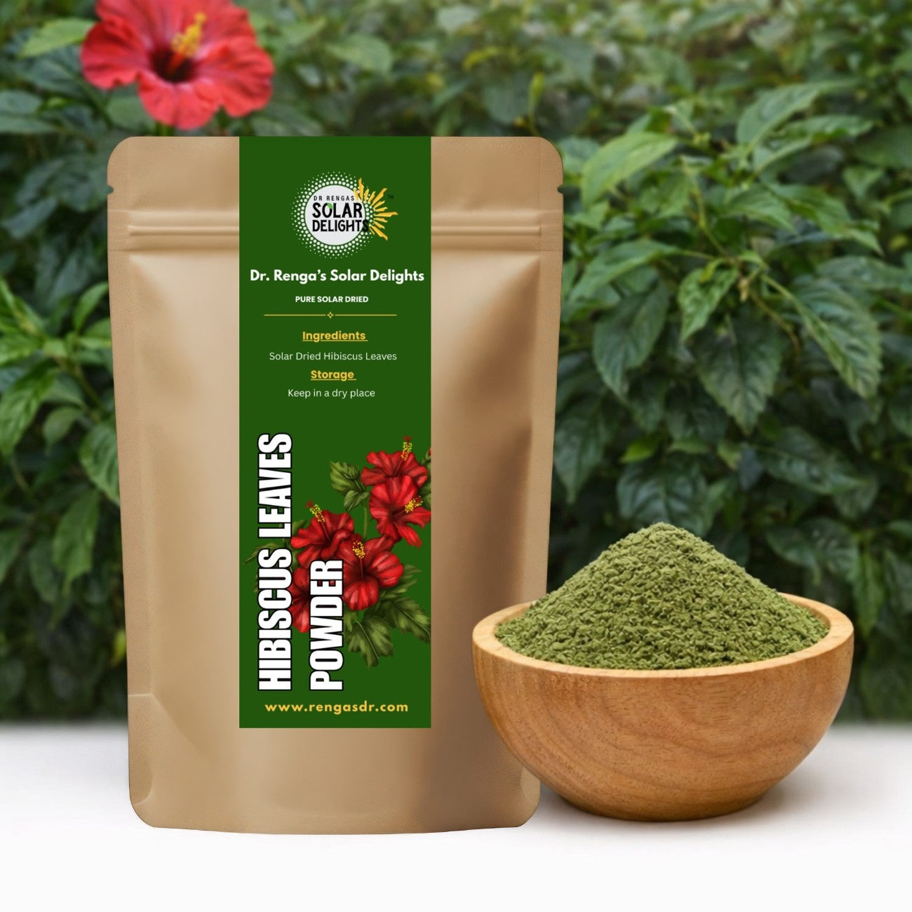 Hibiscus Leaves Powder │100g - Dr. Renga's Solar Delights
