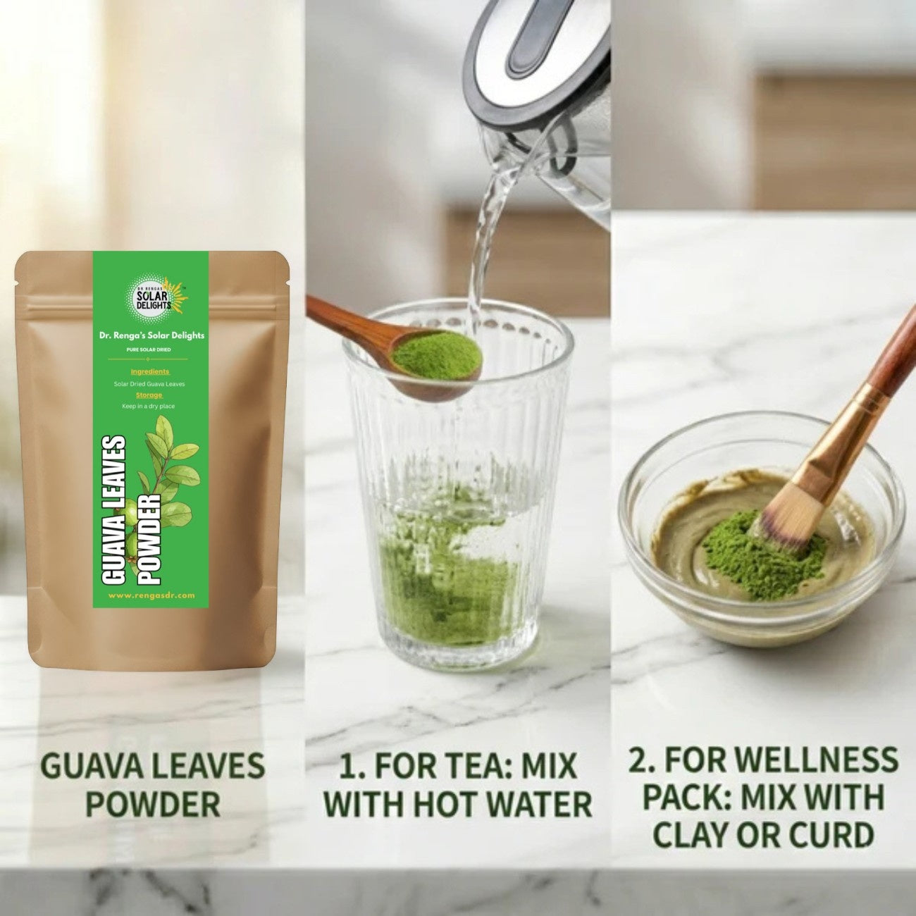 Guava Leaves Powder │100g - Dr. Renga's Solar Delights