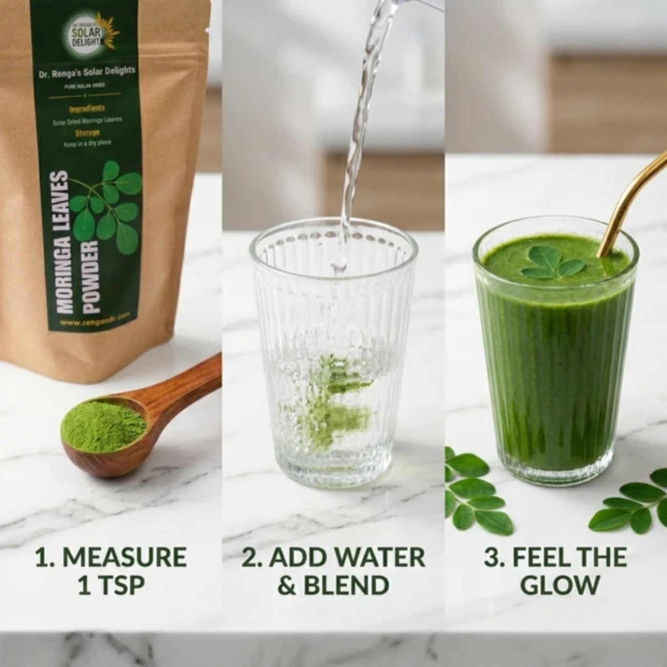 Moringa Leaves Powder | 100g - Dr. Renga's Solar Delights