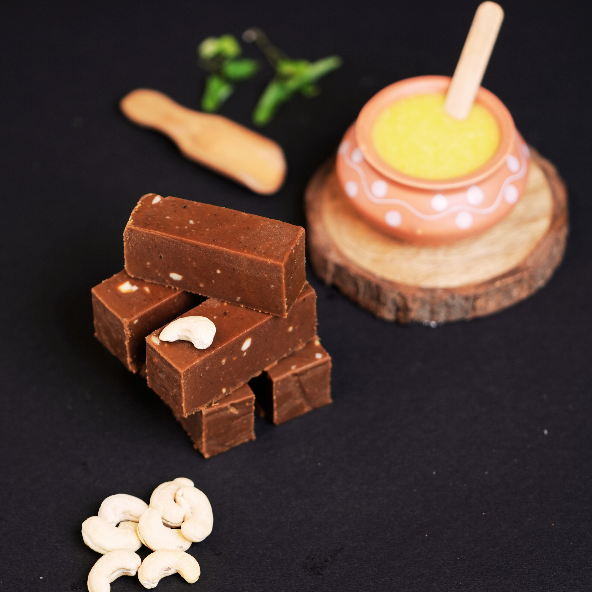 Fresh traditional Mysore Pak pieces made with pure ghee