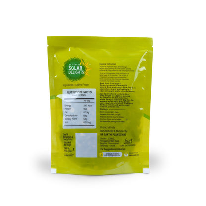 Bhindi chips – crunchy solar dried veggies made from fresh lady finger, a healthy vegetable snack.