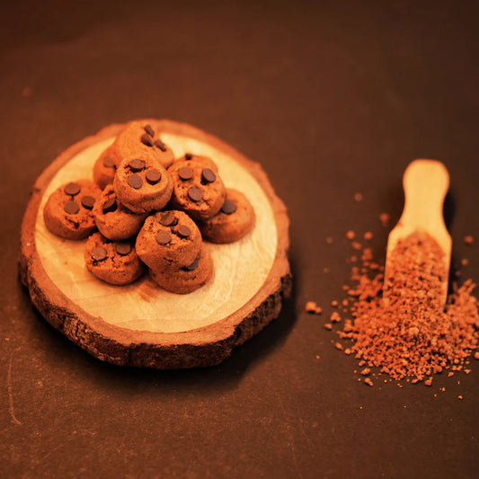 Zero sugar dark cocoa and premium jaggery – clean ingredients in Dr. Renga's choco cookies