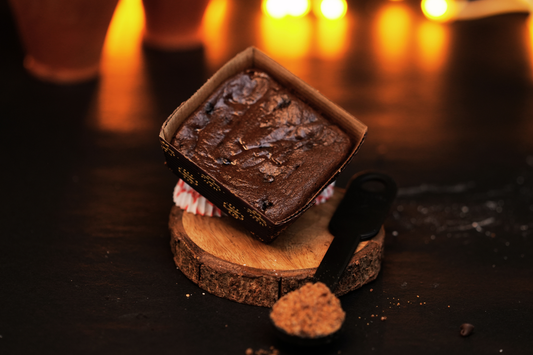 Whole wheat jaggery classic brownies – eggless, no maida, no white sugar by Dr. Renga's Solar Delights