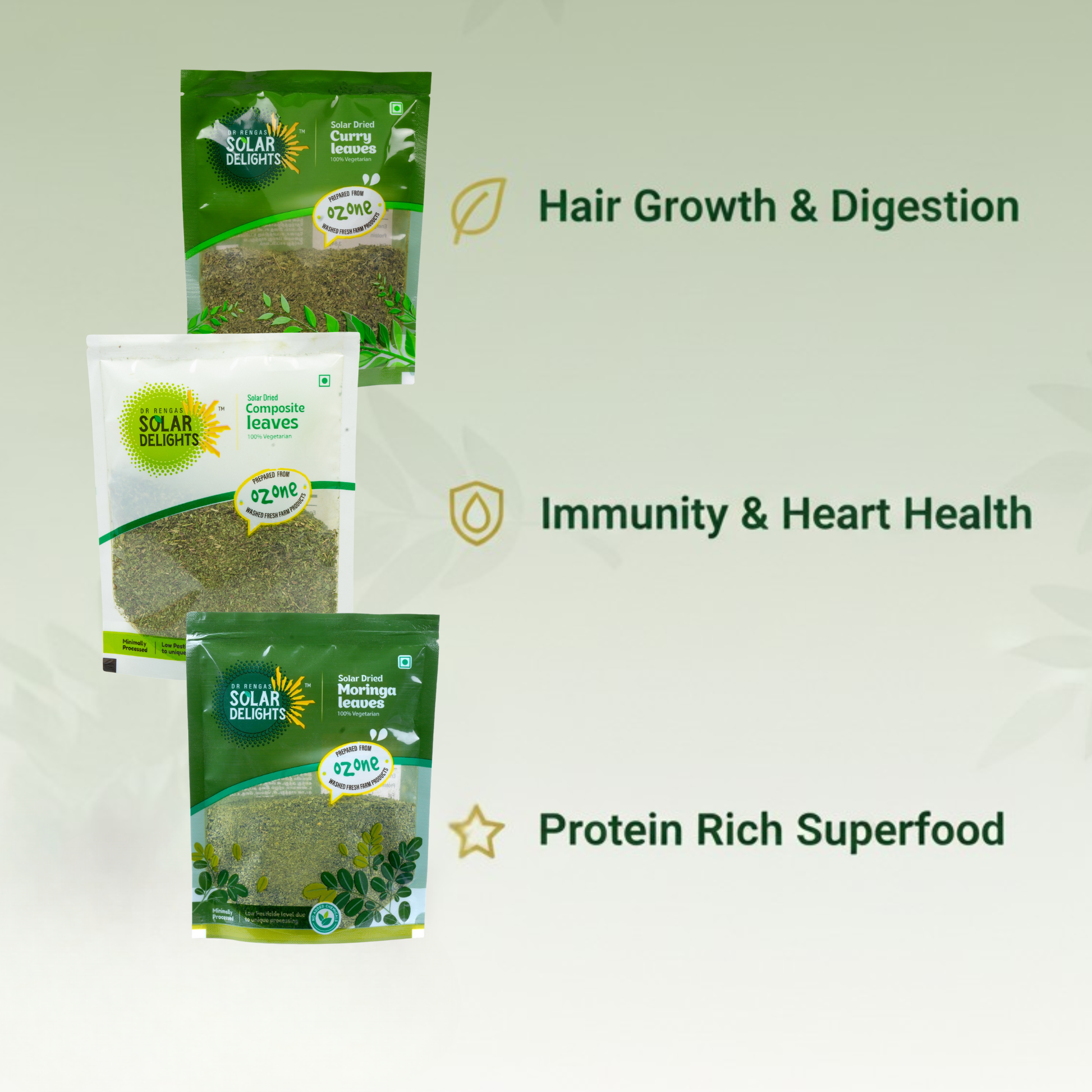 Daily wellness routine essentials - Natural Herbal Leaf Fusion 300g with ozone-washed solar-dried moringa superfood, nutrient-dense curry leaves, and composite herbal blend - complete wellness solution for morning vitality