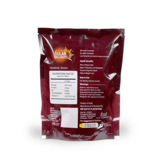 Back packaging displaying complete ingredient list and storage tips