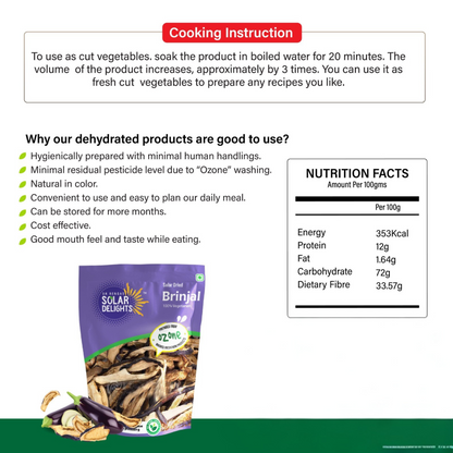 Nutritional chart highlighting vitamins and minerals content