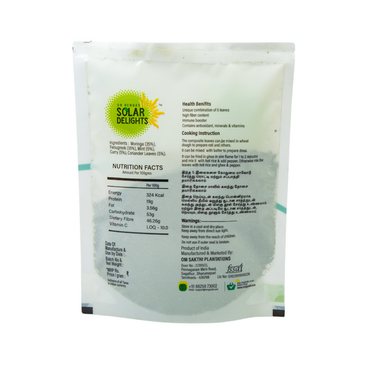 Dr. Renga’s Solar Delights – Healthy Solar Dried Composite Leaves-100 g | Flavorful & Preservative-Free