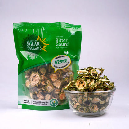 Dried bitter melon – solar dried vegetables with authentic bitter gourd taste for wellness recipes.