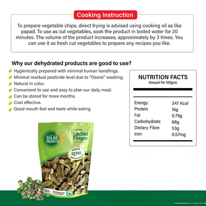 Dried ladies finger slices – solar dried vegetables rich in nutrients and perfect for dry vegetable recipes.