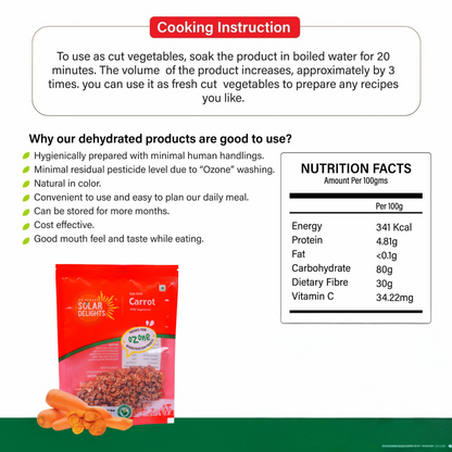 Dry carrot slices – solar dried veggie for cooking, soups, and nutritious meals.