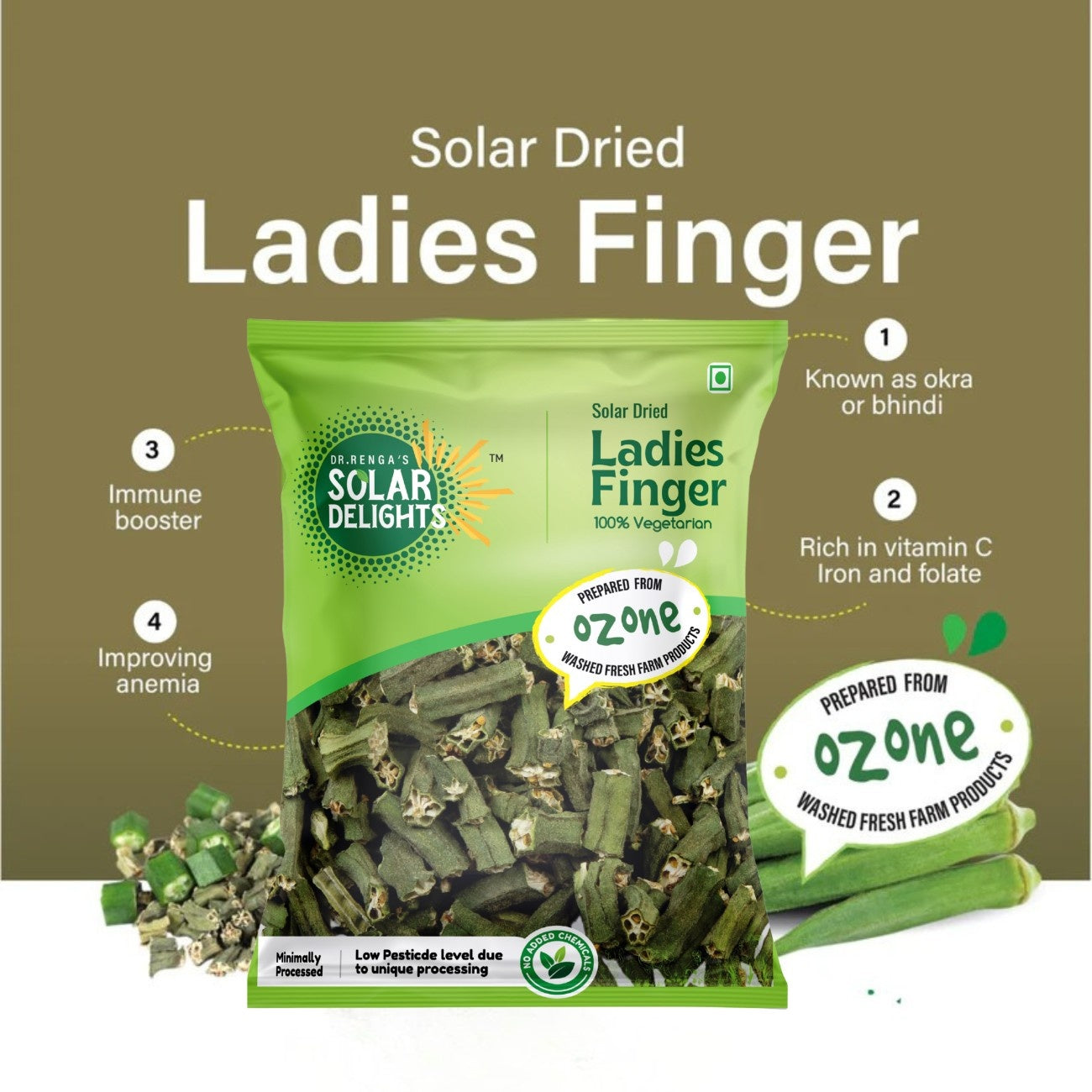 dry okra natural solar dried okra chemical free vegetable