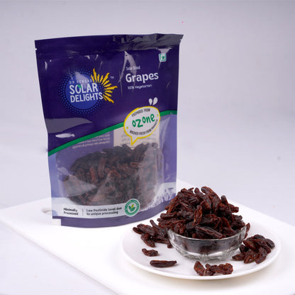 Assorted grapes dry fruits – a premium mix of golden, brown, and black raisins seedless from Dr. Renga’s Solar Delights.