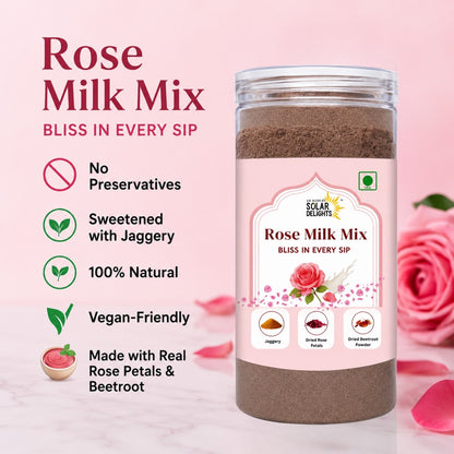 Chemical-free Rose Milk Mix made without white sugar or artificial colors