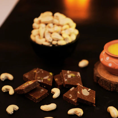 “Traditional kaju sweet with smooth texture and rich nutty flavor, perfect festive sweet”