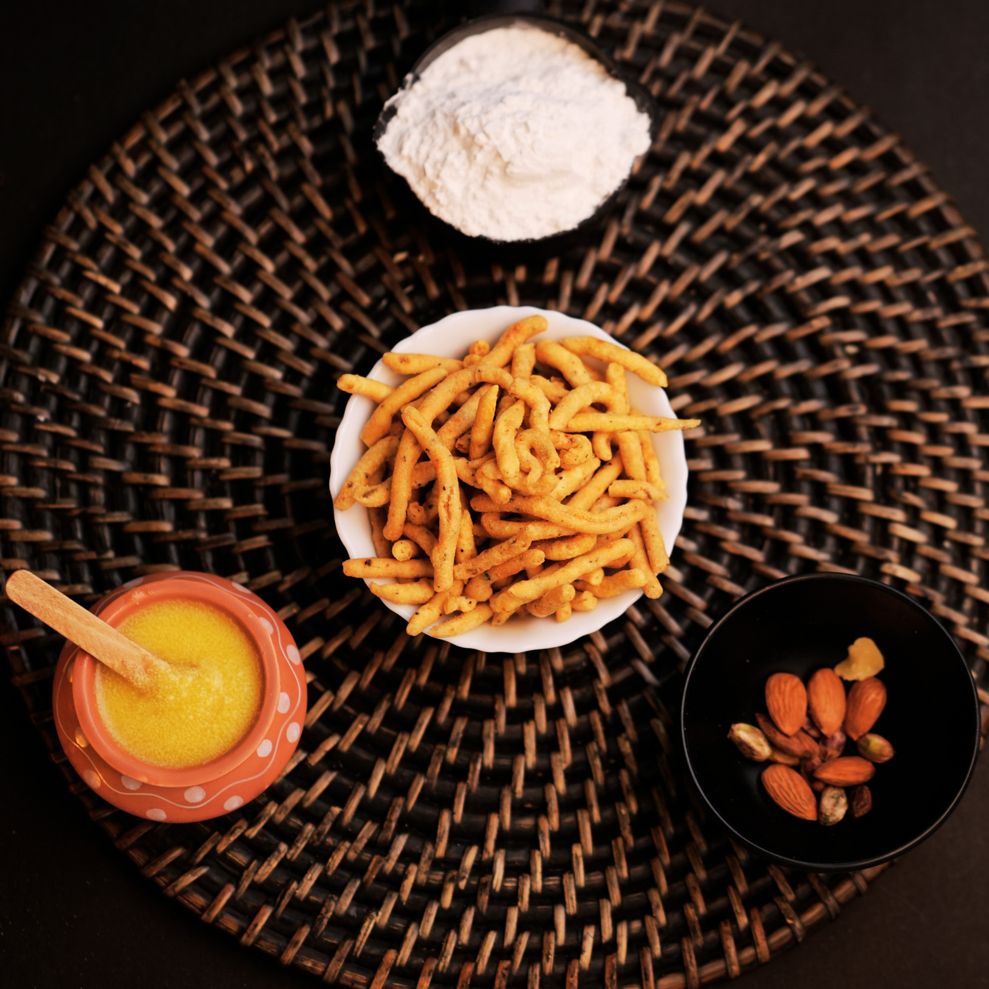 Crispy kara sev made with pure chekku groundnut oil – Dr. Renga's Solar Delights healthy South Indian savoury snack