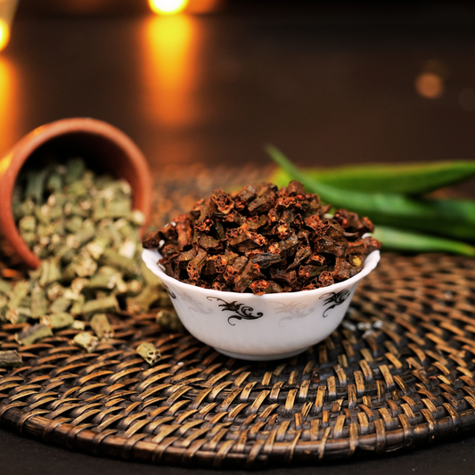 Crispy lady's finger chips fried in pure chekku groundnut oil – Dr. Renga's Solar Delights healthy savoury snack