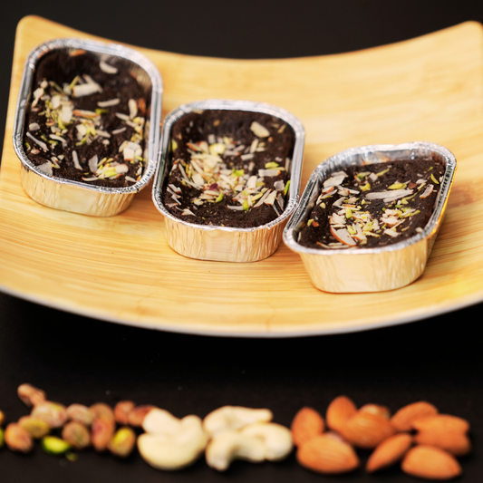 Close-up of mixed nuts brownie with cashews, almonds and walnuts – no white sugar by Dr. Renga's