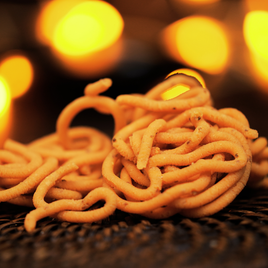 Classic rice murukku fried in pure chekku groundnut oil – Dr. Renga's Solar Delights authentic South Indian savoury snack