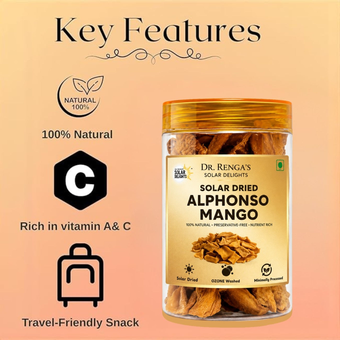 Dried Mango | 200g - Dr. Renga's Solar Delights