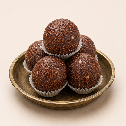 Traditional ragi ladoo with natural jaggery and no refined sugar