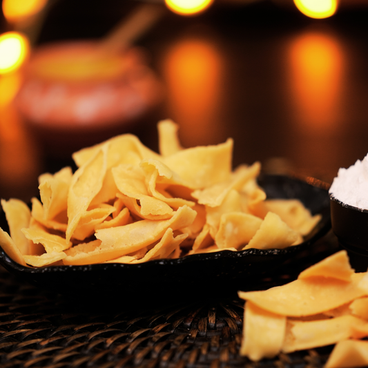 Crispy ribbon pakoda fried in pure chekku groundnut oil – Dr. Renga's Solar Delights healthy South Indian savoury snack