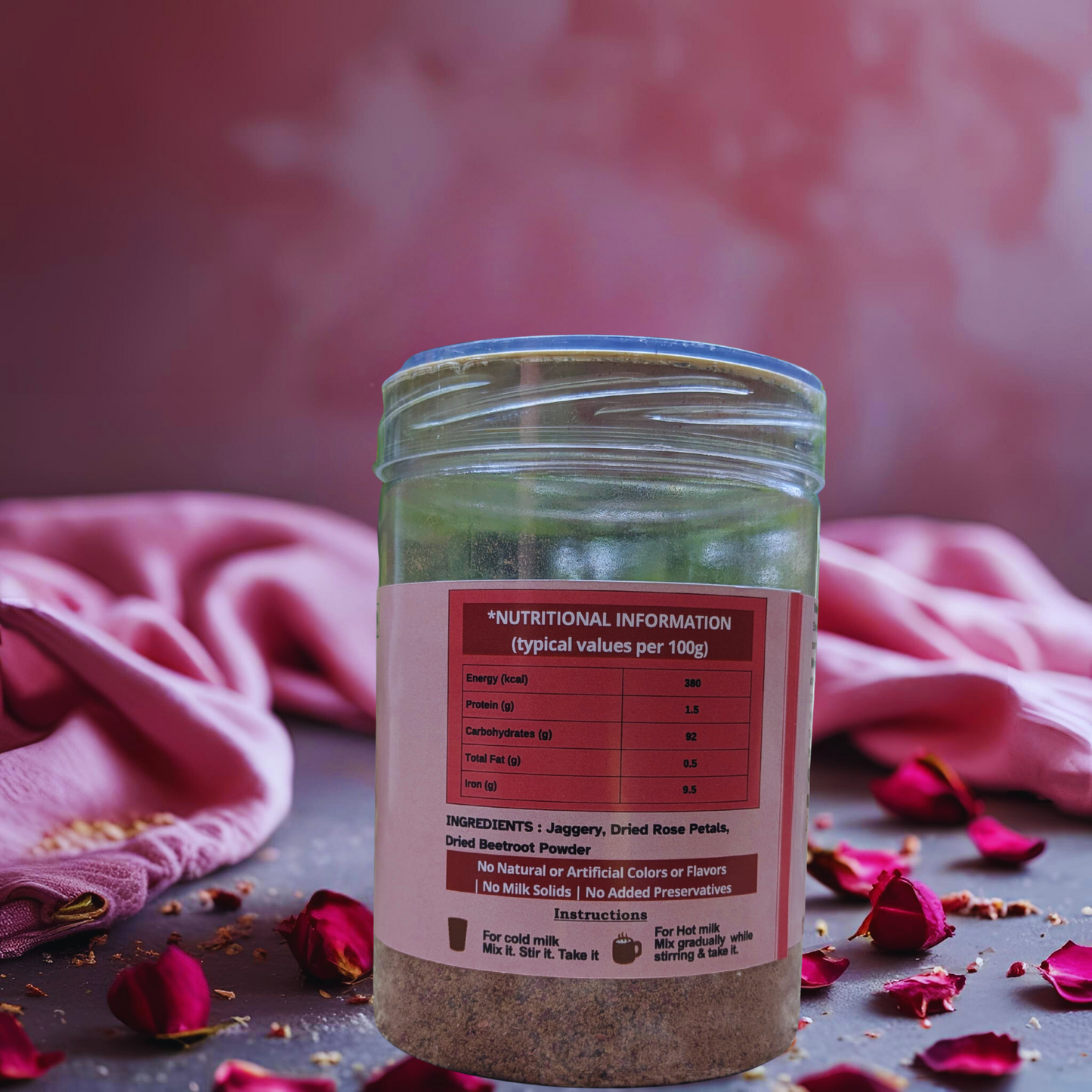 Rose mix – instant rose milk powder for quick, refreshing, and aromatic drinks.