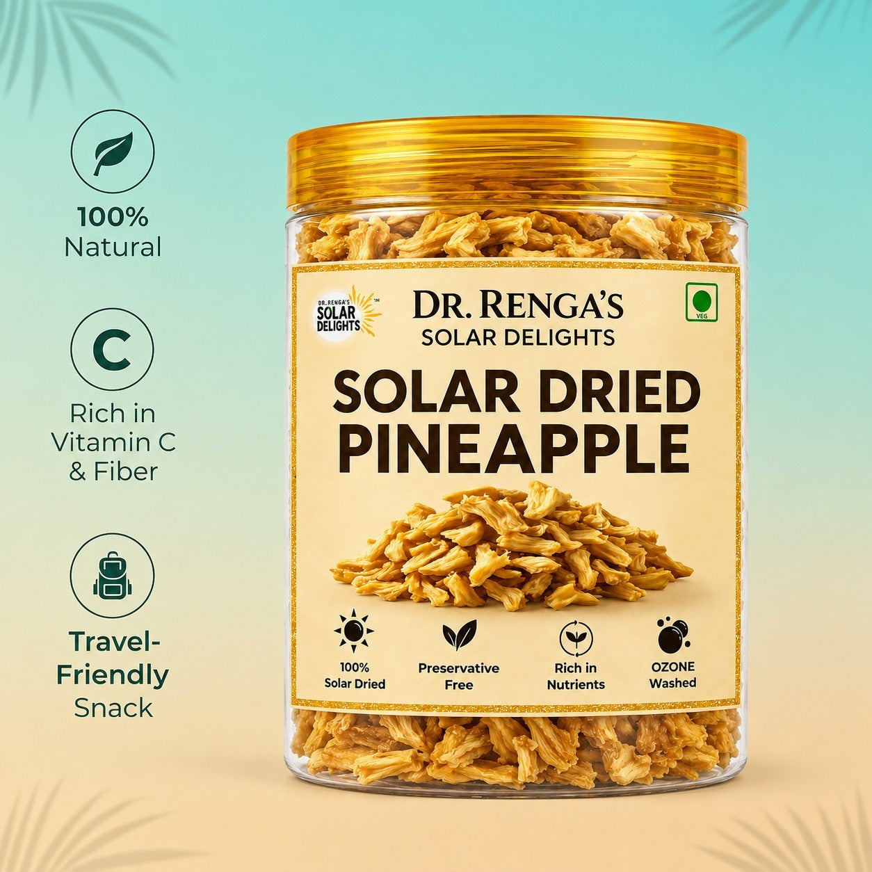 Dried Pineapple | 200g - Dr. Renga's Solar Delights