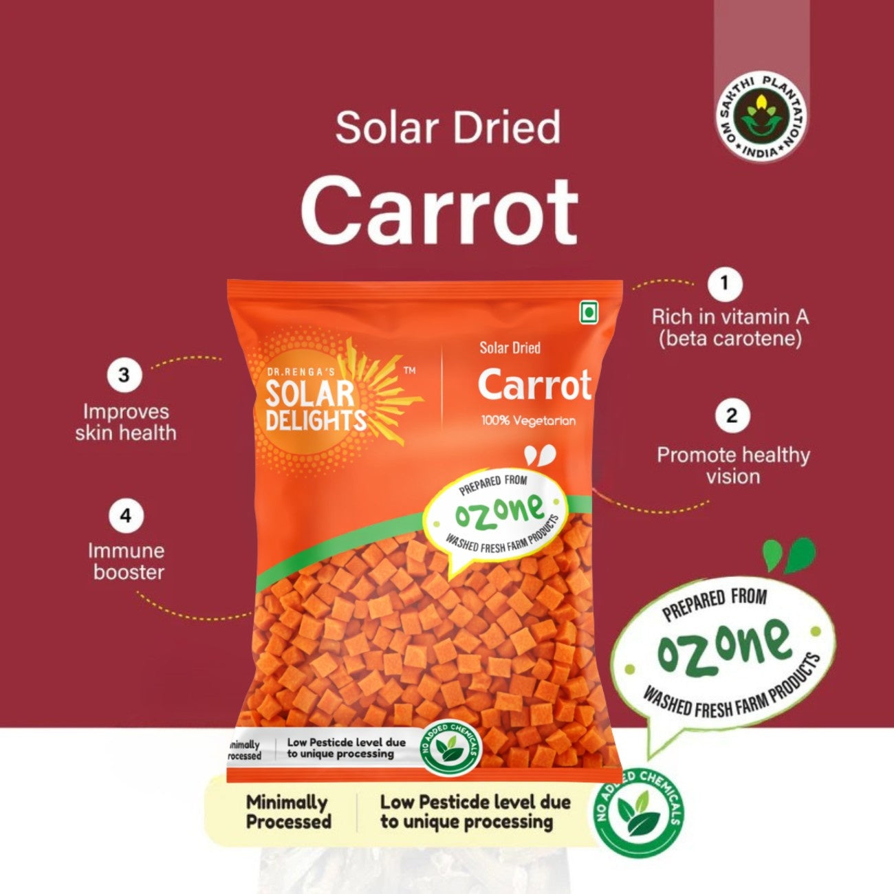 solar drying vegetables process dried carrot cubes natural method