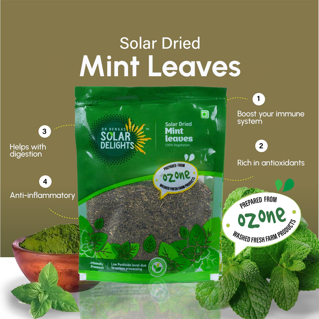 Buy Natural Solar Dried Mint Leaves -100g Online