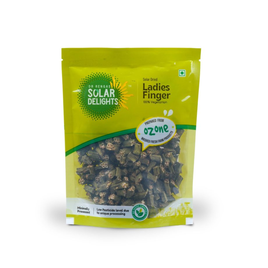 solar dried ladies finger vegetable